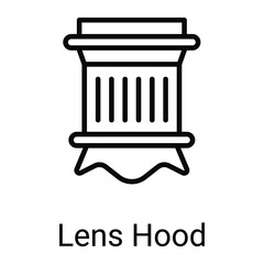 lens hood line icon isolated on white background