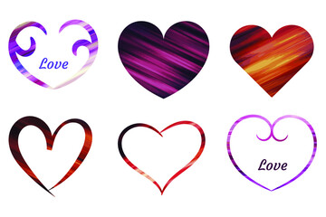 Colorful vector Heart icon. Love symbol Flat style. Design elements for Valentine's day