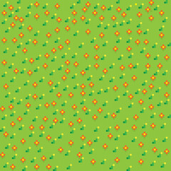Grass pixel art background. Grass texture. Pixel art vector. Flower garden.