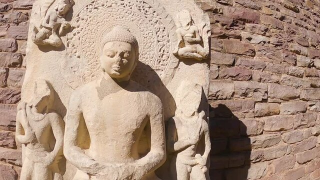 Statue of Buddha in Sanchi Stupa, Sanchi, Madhya Pradesh, India
