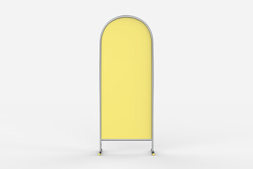 Blank Street Stand Mockup on white, 3d rendering
