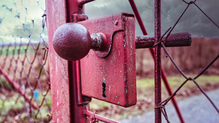 rusty red lock