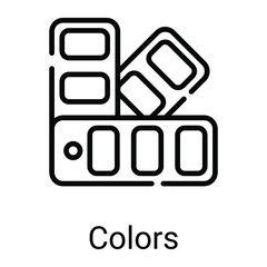 color pallet line icon isolate on white background