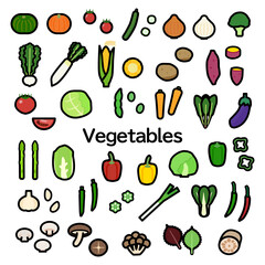 かわいいシンプルな野菜のアイコンセット