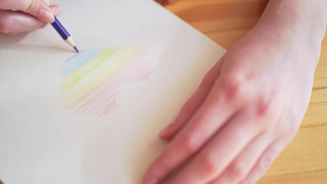 Valentine's Day in the LGBT community. Valentine painted on paper from rainbow colors