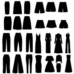 black silhouette set of womens clothing