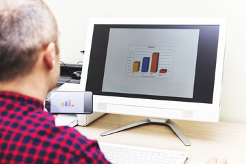 Businessman Using Technology To Analyze Results Of The Production