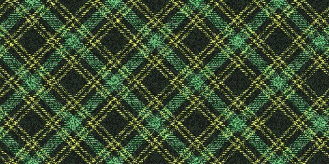 ragged old fabric texture light green stripes and yellow threads on dark pale green of traditional checkered gingham seamless diagonal ornament for plaid, tablecloths, shirts, clothes, dresses, tartan