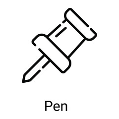 pushpin vector line icon isolated on white background