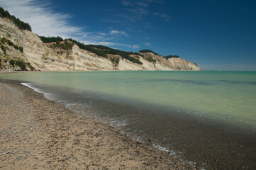 Coastal landscape in Cape Kidnappers Gannet Reserve. North Island. New Zealand.