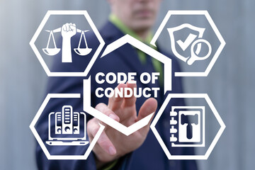 Code of conduct. Business concept of employee work ethics.