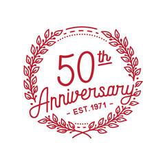 50 years anniversary logo collection. 50th years anniversary celebration hand drawn logotype. Vector and illustration.
