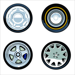 car wheel vector set