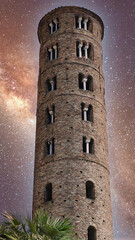 detail of tower bell in  saint apollinare nuovo ravenna ,italy