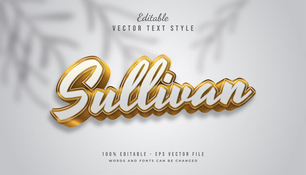 Sullivan Text with White and Gold Gradient in 3d Style