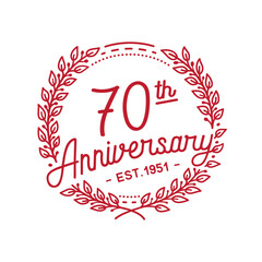 70 years anniversary logo collection. 70th years anniversary celebration hand drawn logotype. Vector and illustration.