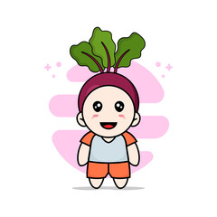 Cute kids character wearing onion costume