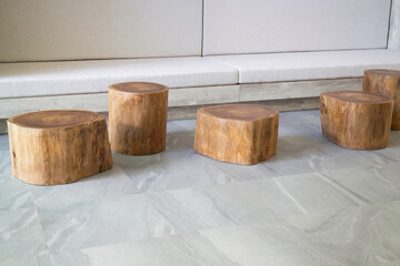 Grunge log stool or chair craft artisan handmade furniture