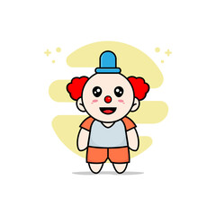 Cute kids character wearing clown costume