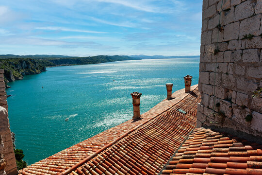 Castle of Duino.Italy, on the cliffs overlooking the Gulf of Trieste