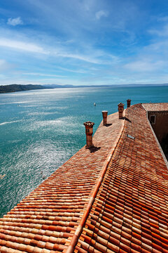 Castle of Duino.Italy, on the cliffs overlooking the Gulf of Trieste