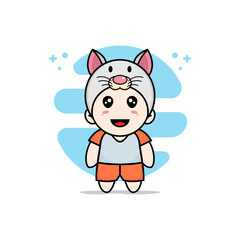 Cute kids character wearing mouses costume.