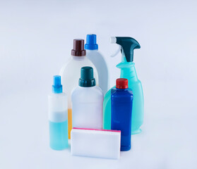 Disinfection cleaning products. Health care concept