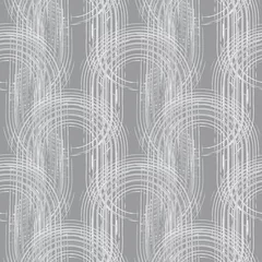 Foto op Plexiglas Grijs Moderne trendy halverwege de eeuw abstracte vormen zwart-wit naadloos patroon. Geometrische structuur herhalingspatroon. Scandinavische abstractie. Scandinavische neutrale print. Voorraad vectorillustratie.