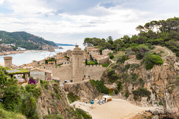 View of the village of Tossa de Mar, Catalonia, Spain