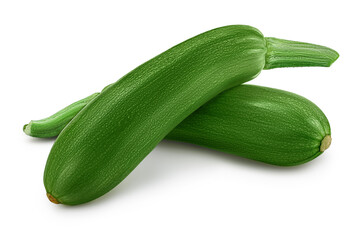 Fresh whole zucchini isolated on white background with clipping path and full depth of field
