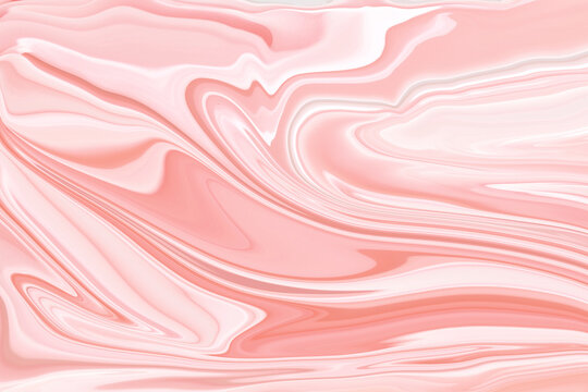 Liquid marble abstract background pink and salmon color epoxy backdrop and  cover fluid art Stock Photo