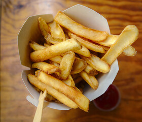 french fries on the table