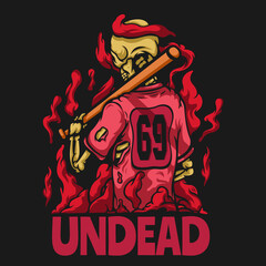 undead skull illustration