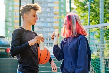 Healthy food and active sports lifestyle for teenagers