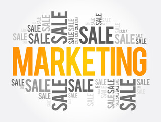 Marketing Sales word cloud, business concept background