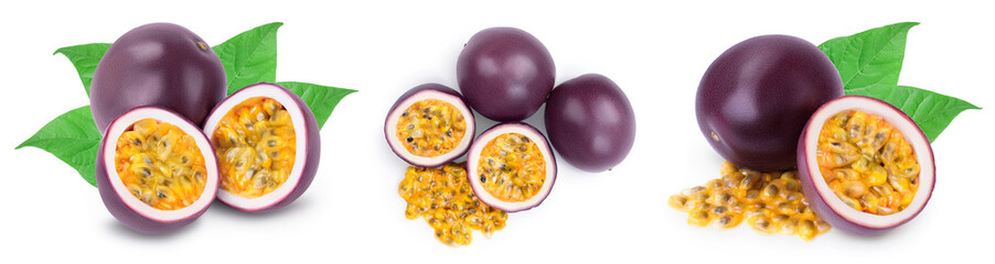 passion fruit isolated on white background. maracuya with full depth of field