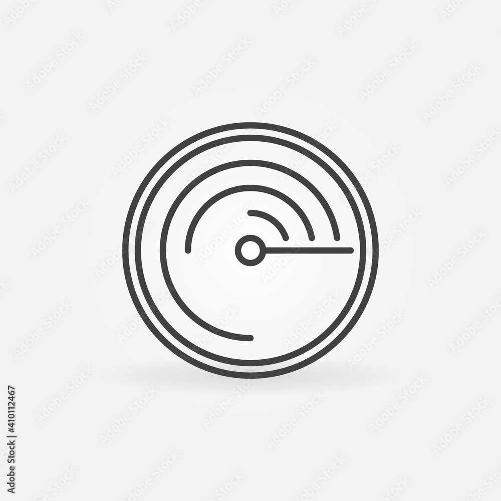 Poster radar round outline vector concept icon or design element