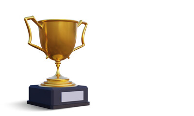 Gold cup winner trophy isolated on white background. Vector illustration