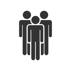 Business team icon. Businessmen standing togeher. corporate team. Leadership metaphor. Avoid crowds people concept. Vector illustration isolated on white background. 