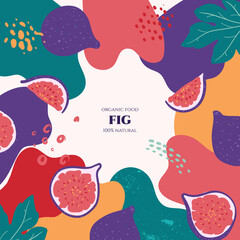 Naklejka premium Vector frame with doodle figs and abstract elements. Hand drawn illustrations.