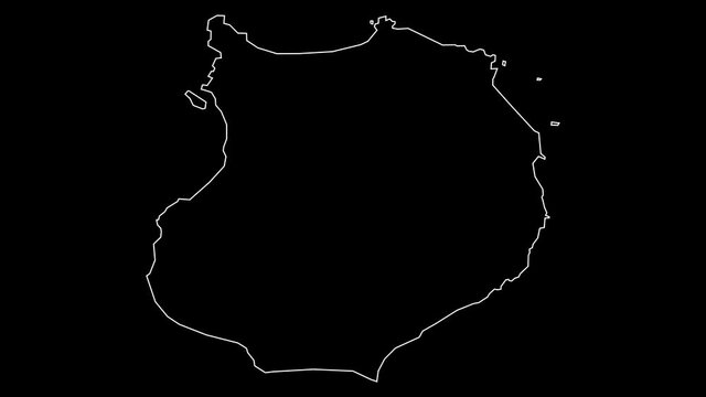 Boa Vista Cape Verde municipality map outline animation