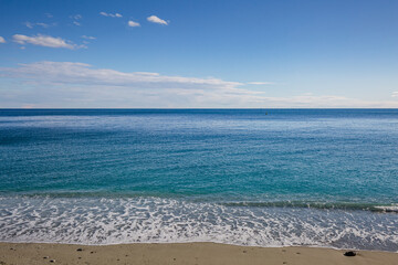 Serene seascape. Monterosso al Mare, a coastal village and resort in Cinque Terre, Italy