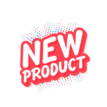 New product. Vector lettering icon.