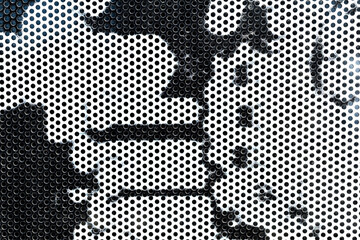 Fototapeta premium Background sheet of metal with circular holes