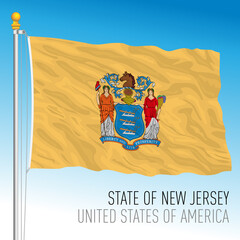 New Jersey federal state flag, United States, vector illustration