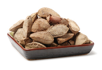 Brazil nuts on white background