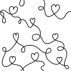 Romantic doodle heart seamless pattern wrapping paper
