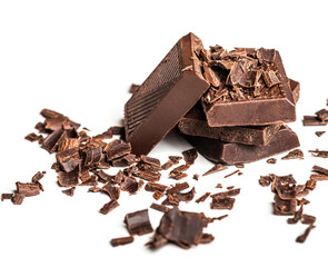 Curls and pieces of tasty chocolate