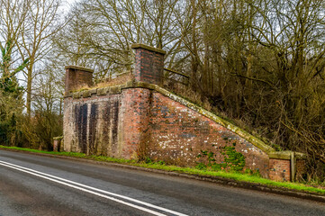 The remains of the old railway bridge on the Rugby Stamford railway at Lubenham, UK