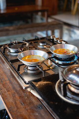 panned egg , Fried Egg with Toppings, Vietnam food, Thai food